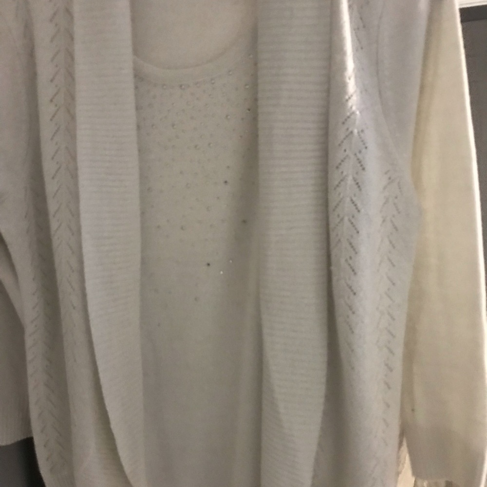 Beautiful Karen Scott sweaters that shimmer